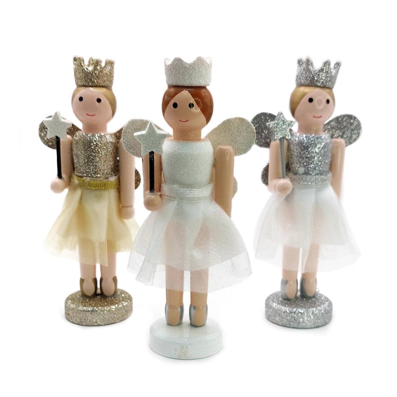 Wizardi Classic Wooden Christmas Fairies Festive Decoration Set